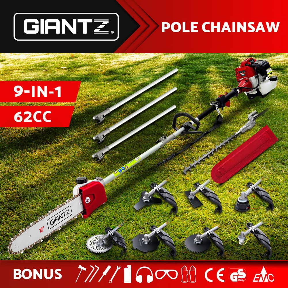 Giantz Petrol Pole Chainsaw 62CC Saw Trimmer Cutter Whipper Snipper Hedge Brush - Picture 53 of 74