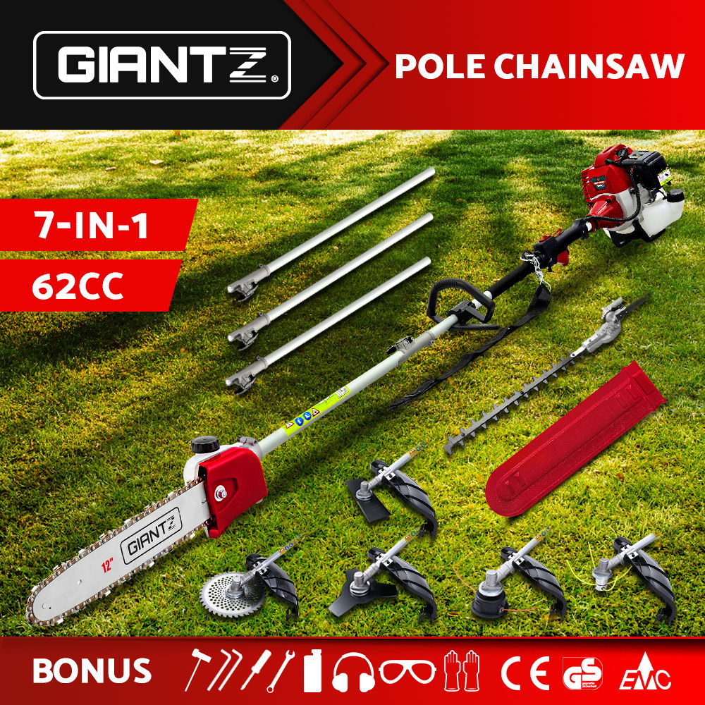 Giantz Petrol Pole Chainsaw 62CC Saw Trimmer Cutter Whipper Snipper Hedge Brush - Picture 42 of 74