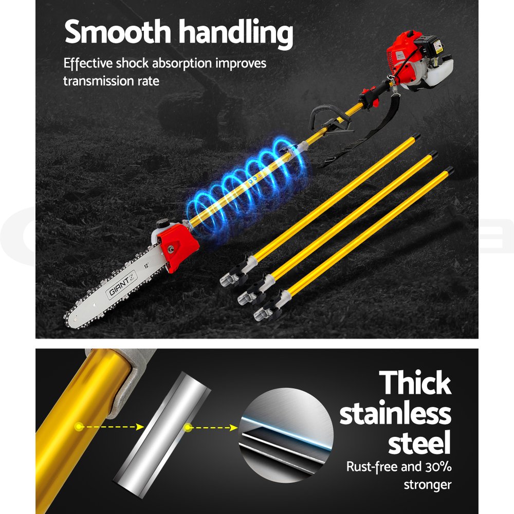 Giantz Pole Chainsaw Petrol Hedge Trimmer Pruner Chain Saw Multi Long Reach - Picture 71 of 88