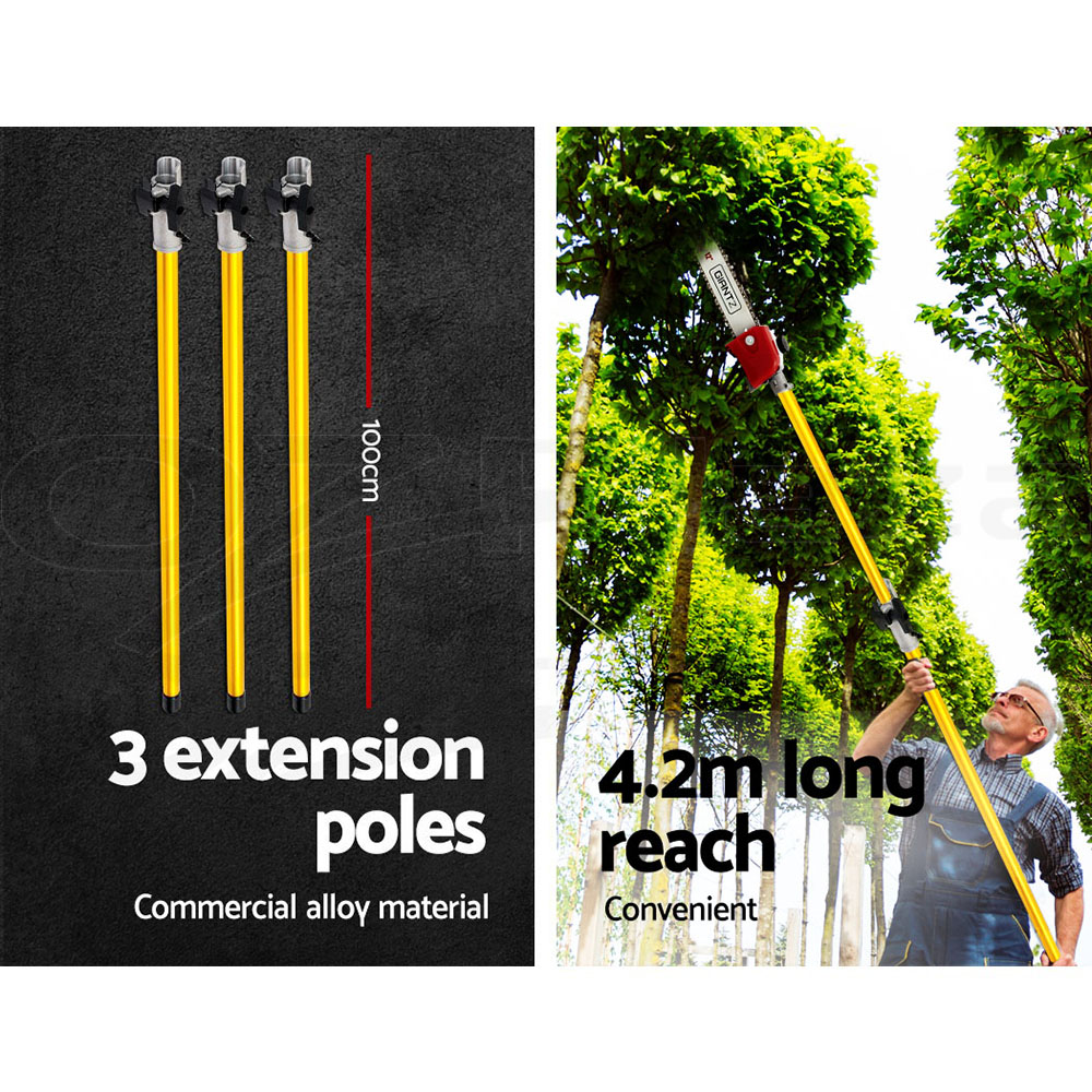 Giantz Pole Chainsaw Petrol Hedge Trimmer Pruner Chain Saw Multi Long Reach - Picture 84 of 88