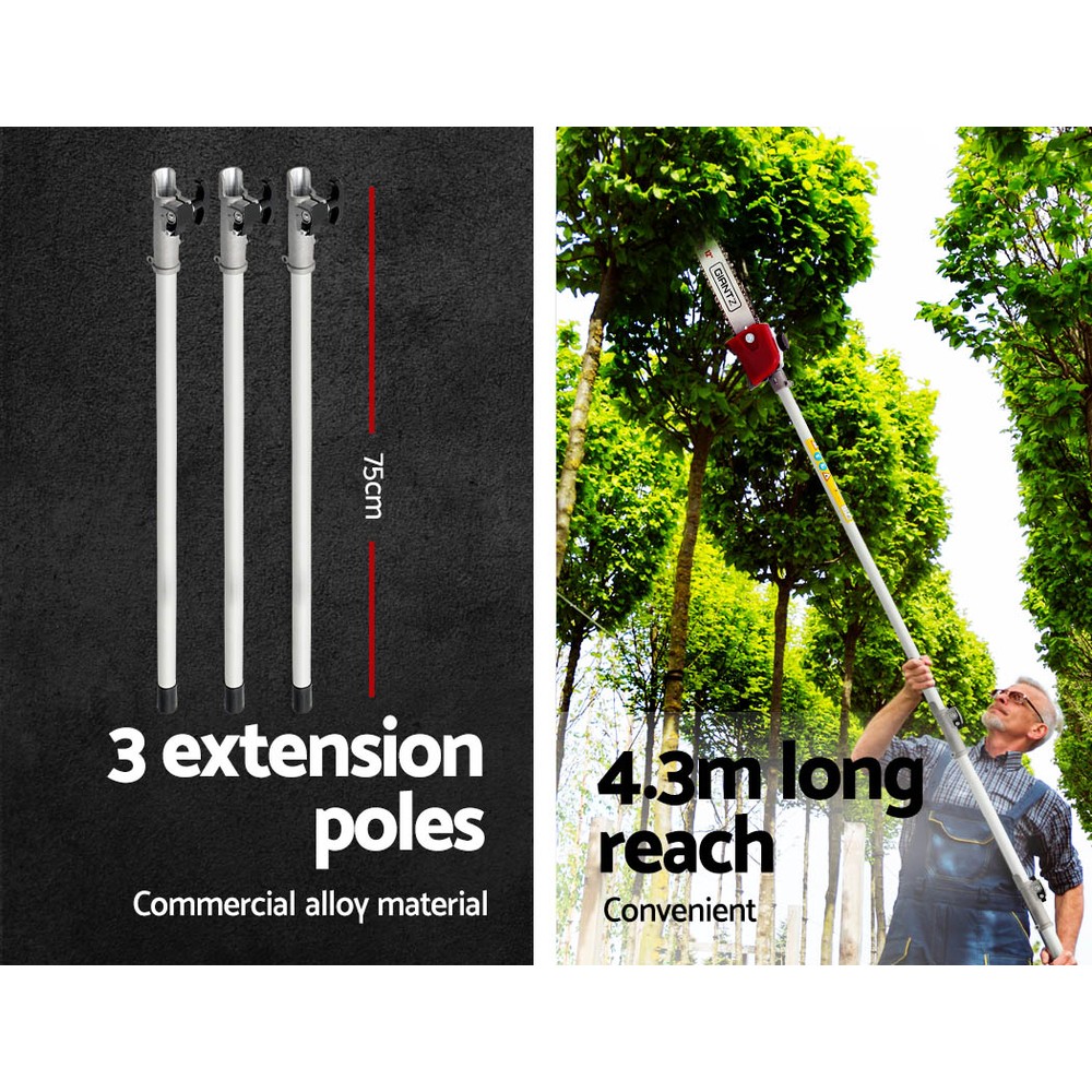 Giantz Pole Chainsaw Petrol Hedge Trimmer Pruner Chain Saw Multi Long Reach - Picture 49 of 88