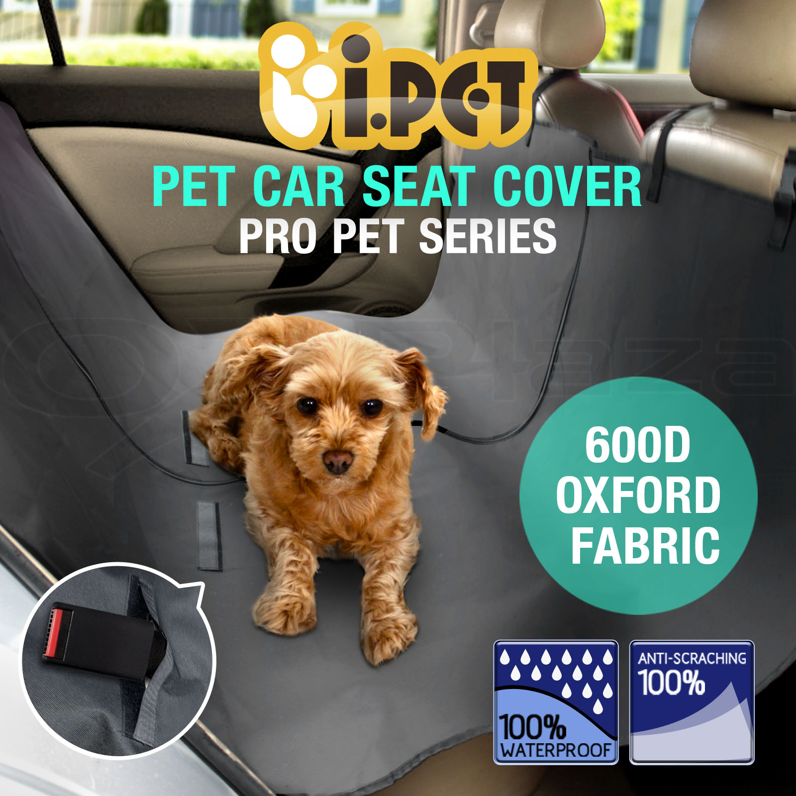i.Pet Waterproof Pet Cat Dog Car Back Seat Cover Hammock NonSlip