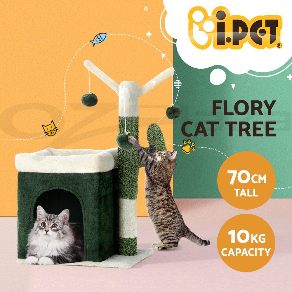 i.Pet Cat Tree Tower Scratching Post Scratcher Trees Wood Condo House 69-92cm - Picture 31 of 75