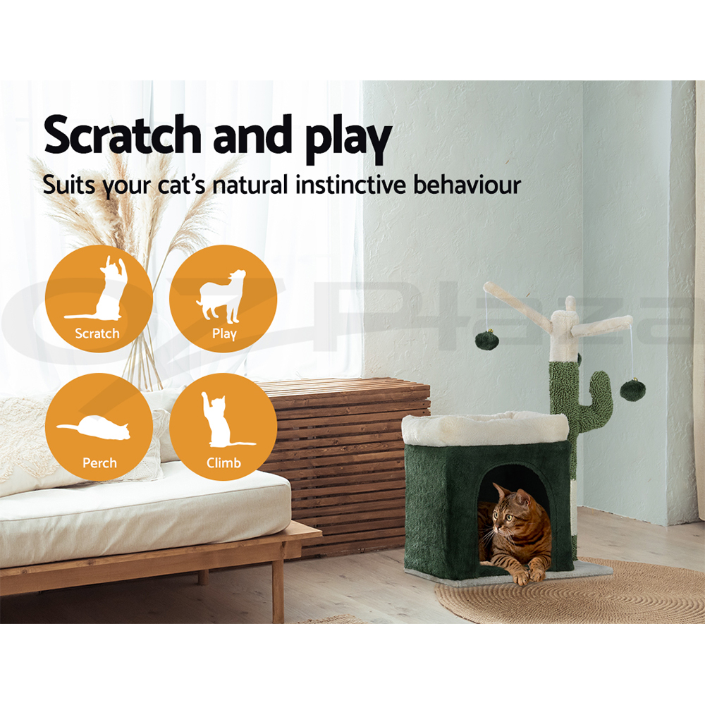 i.Pet Cat Tree Tower Scratching Post Scratcher Trees Wood Condo House 69-92cm - Picture 33 of 75