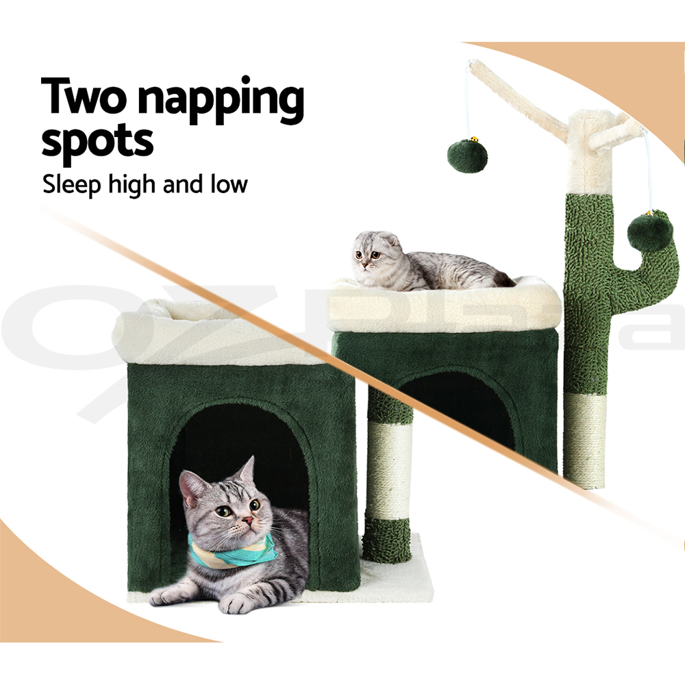 i.Pet Cat Tree Tower Scratching Post Scratcher Trees Wood Condo House 69-92cm - Picture 37 of 75