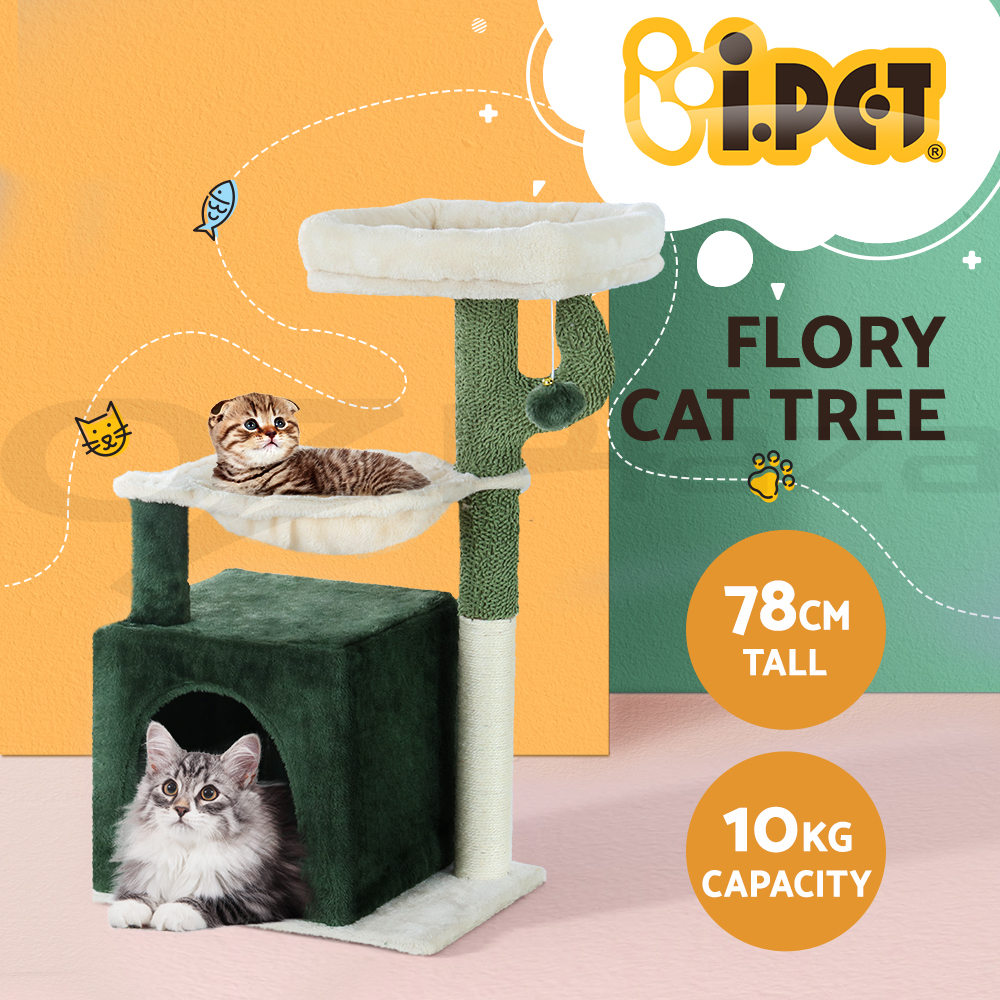 i.Pet Cat Tree Tower Scratching Post Scratcher Trees Wood Condo House 69-92cm - Picture 39 of 75