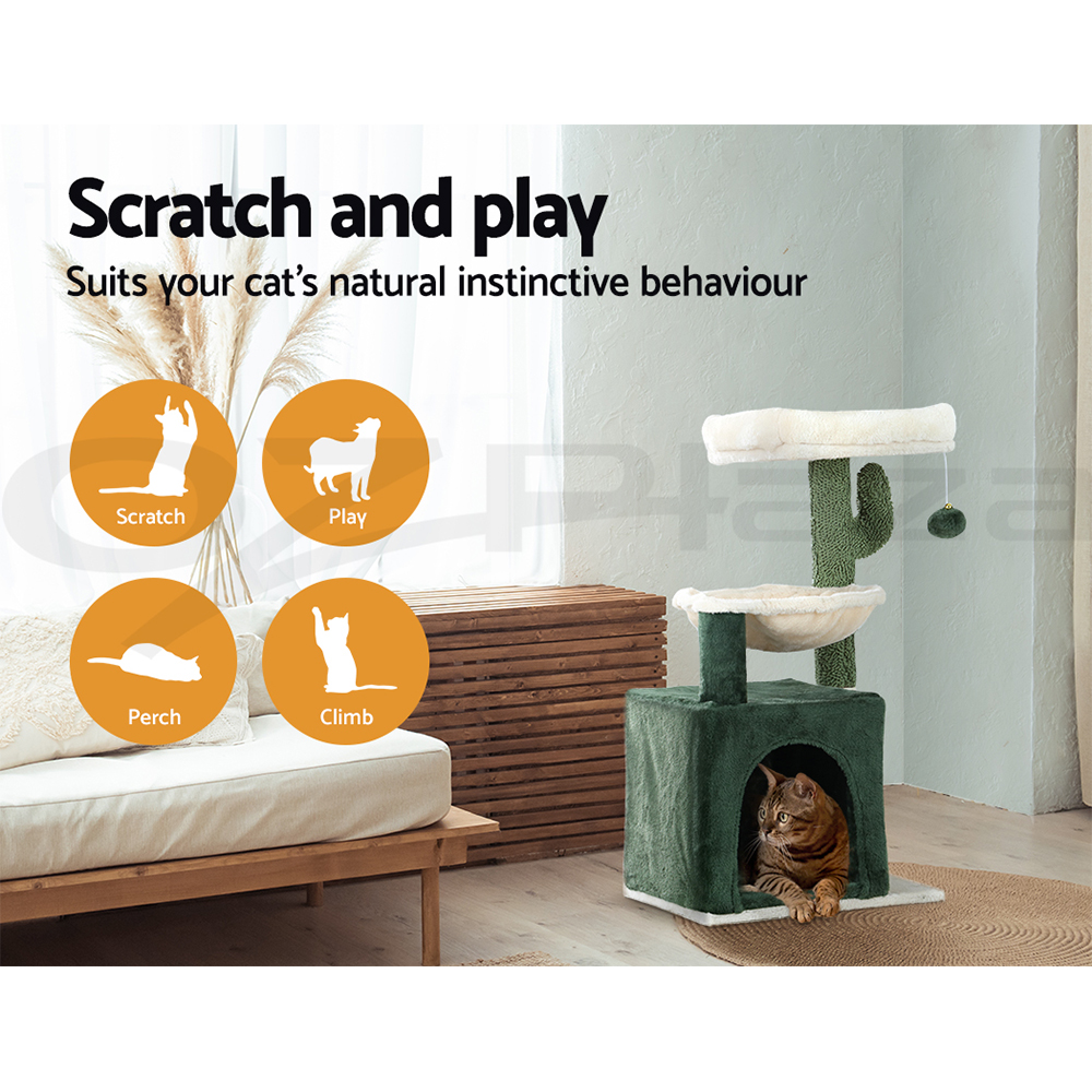 i.Pet Cat Tree Tower Scratching Post Scratcher Trees Wood Condo House 69-92cm - Picture 41 of 75