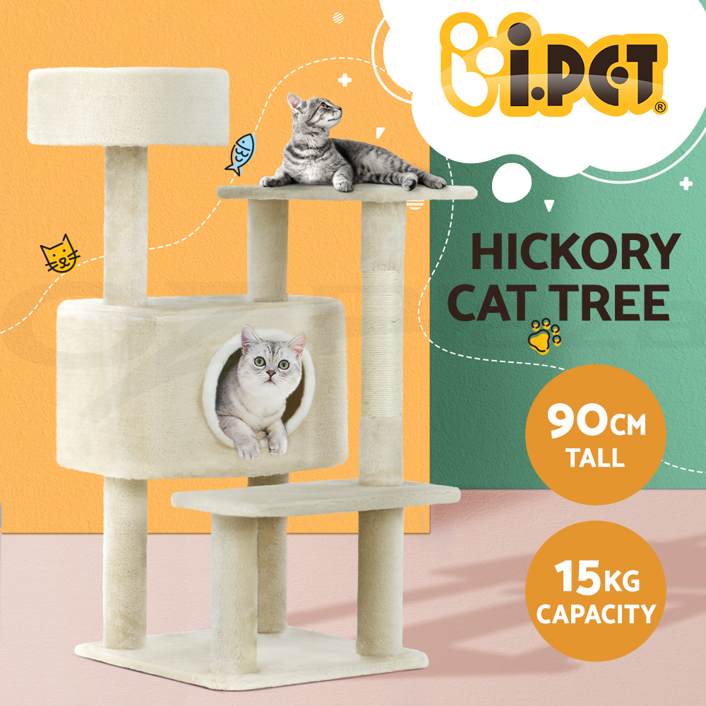 i.Pet Cat Tree Tower Scratching Post Scratcher Trees Wood Condo House 69-92cm - Picture 58 of 75
