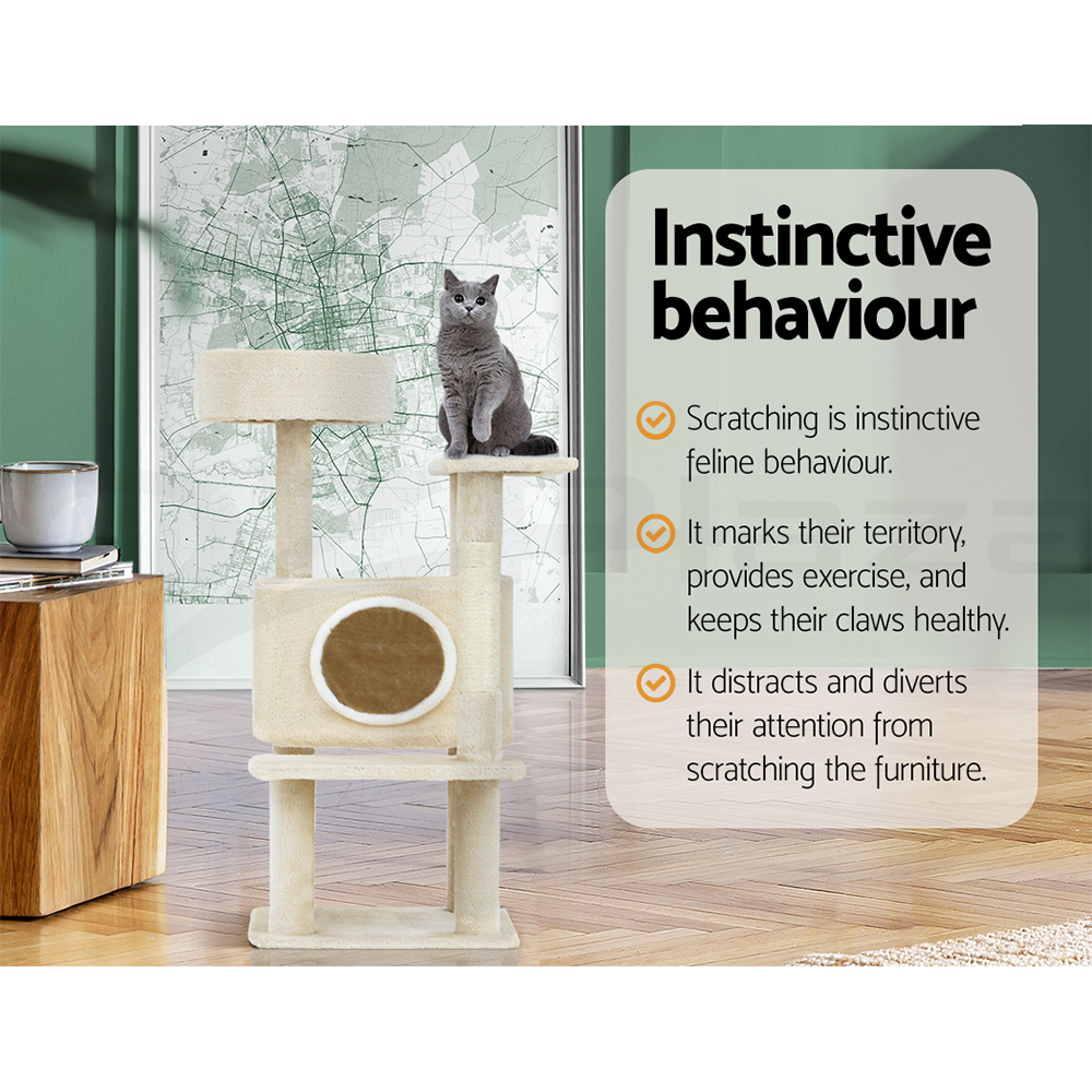 i.Pet Cat Tree Tower Scratching Post Scratcher Trees Wood Condo House 69-92cm - Picture 59 of 75