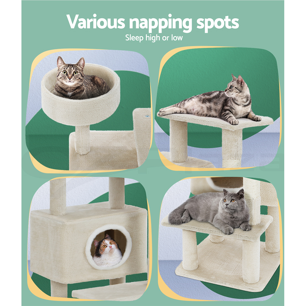 i.Pet Cat Tree Tower Scratching Post Scratcher Trees Wood Condo House 69-92cm - Picture 63 of 75