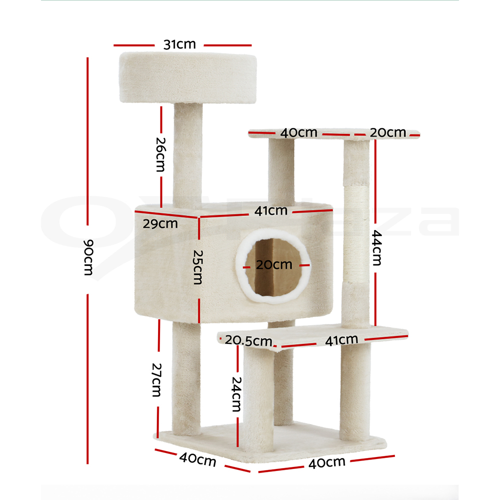 i.Pet Cat Tree Tower Scratching Post Scratcher Trees Wood Condo House 69-92cm - Picture 64 of 75