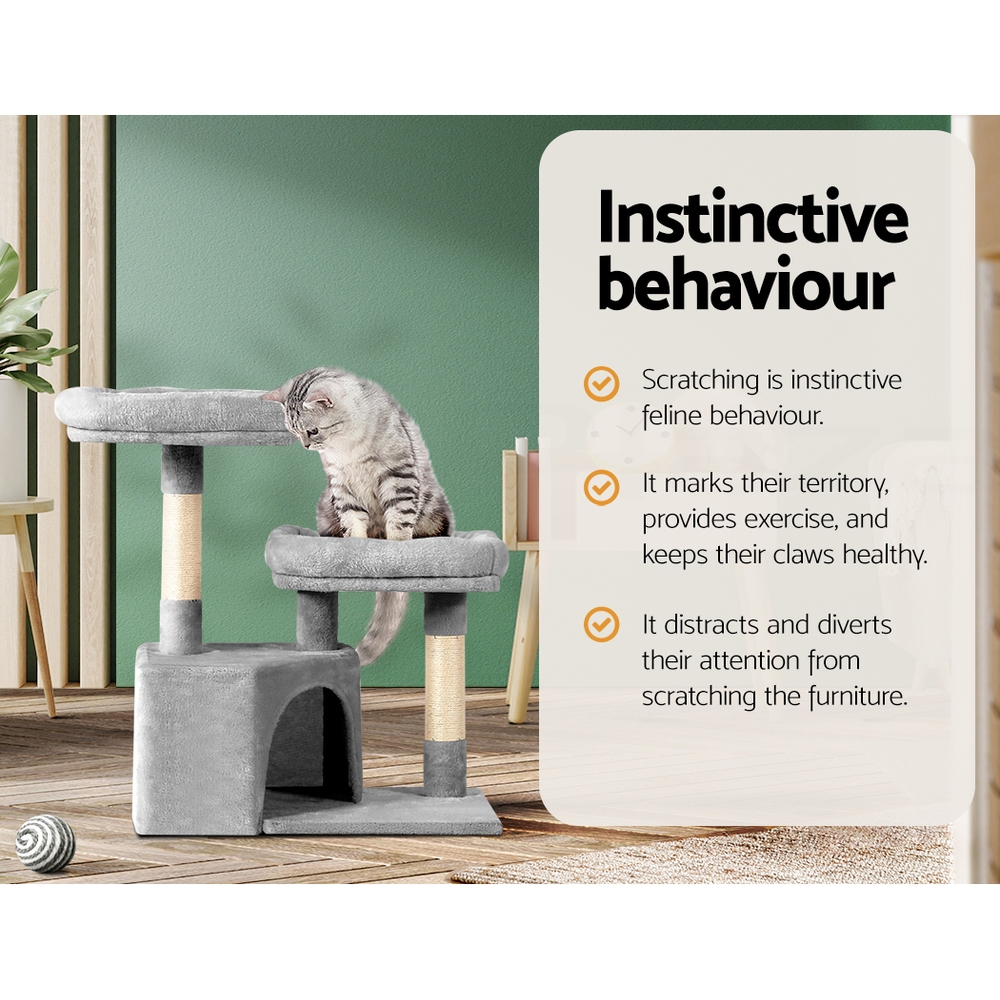 i.Pet Cat Tree Tower Scratching Post Scratcher Trees Wood Condo House 69-92cm - Picture 15 of 75