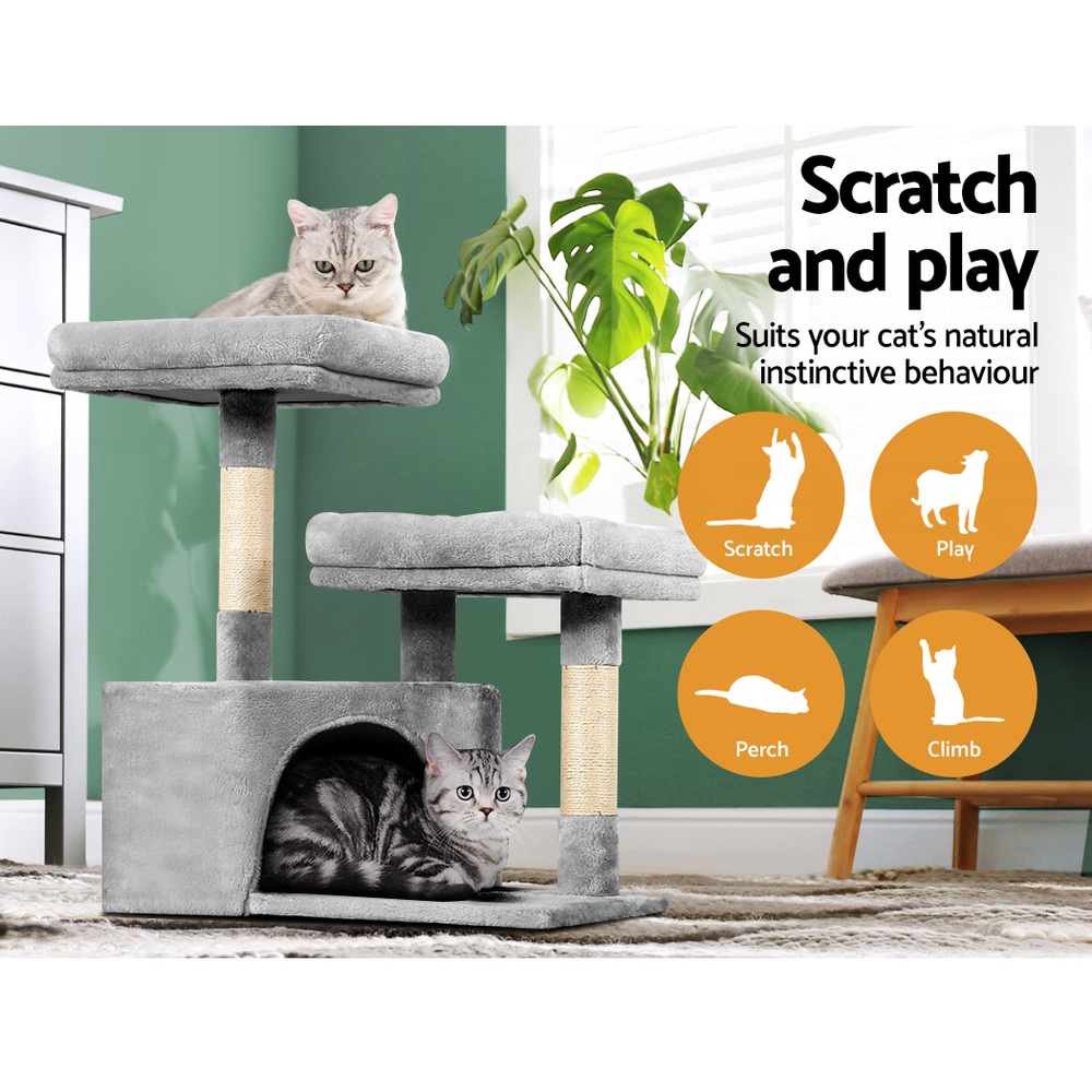 i.Pet Cat Tree Tower Scratching Post Scratcher Trees Wood Condo House 69-92cm - Picture 16 of 75