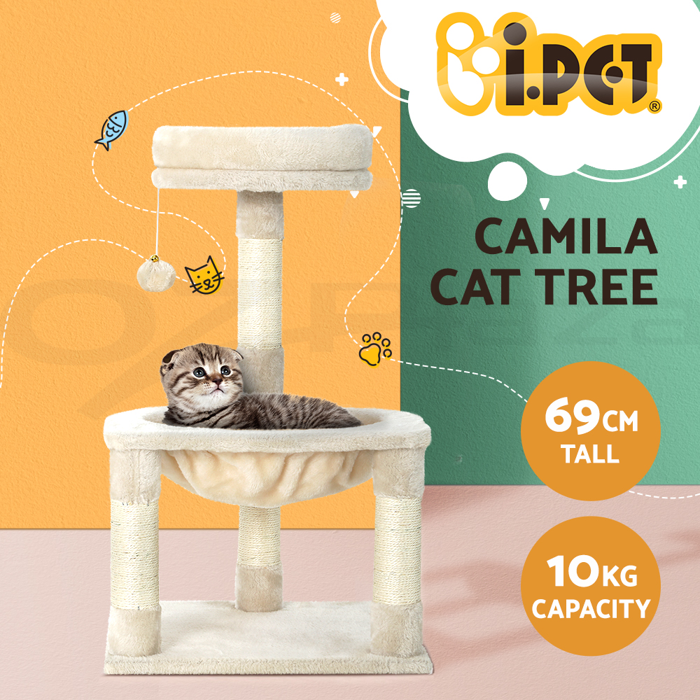i.Pet Cat Tree Tower Scratching Post Scratcher Trees Wood Condo House 69-92cm - Picture 8 of 75