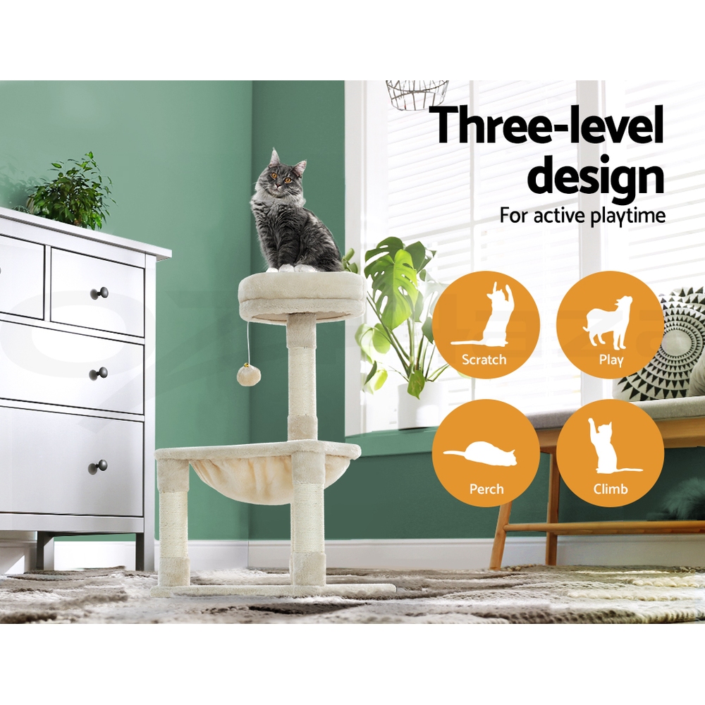 i.Pet Cat Tree Tower Scratching Post Scratcher Trees Wood Condo House 69-92cm - Picture 9 of 75