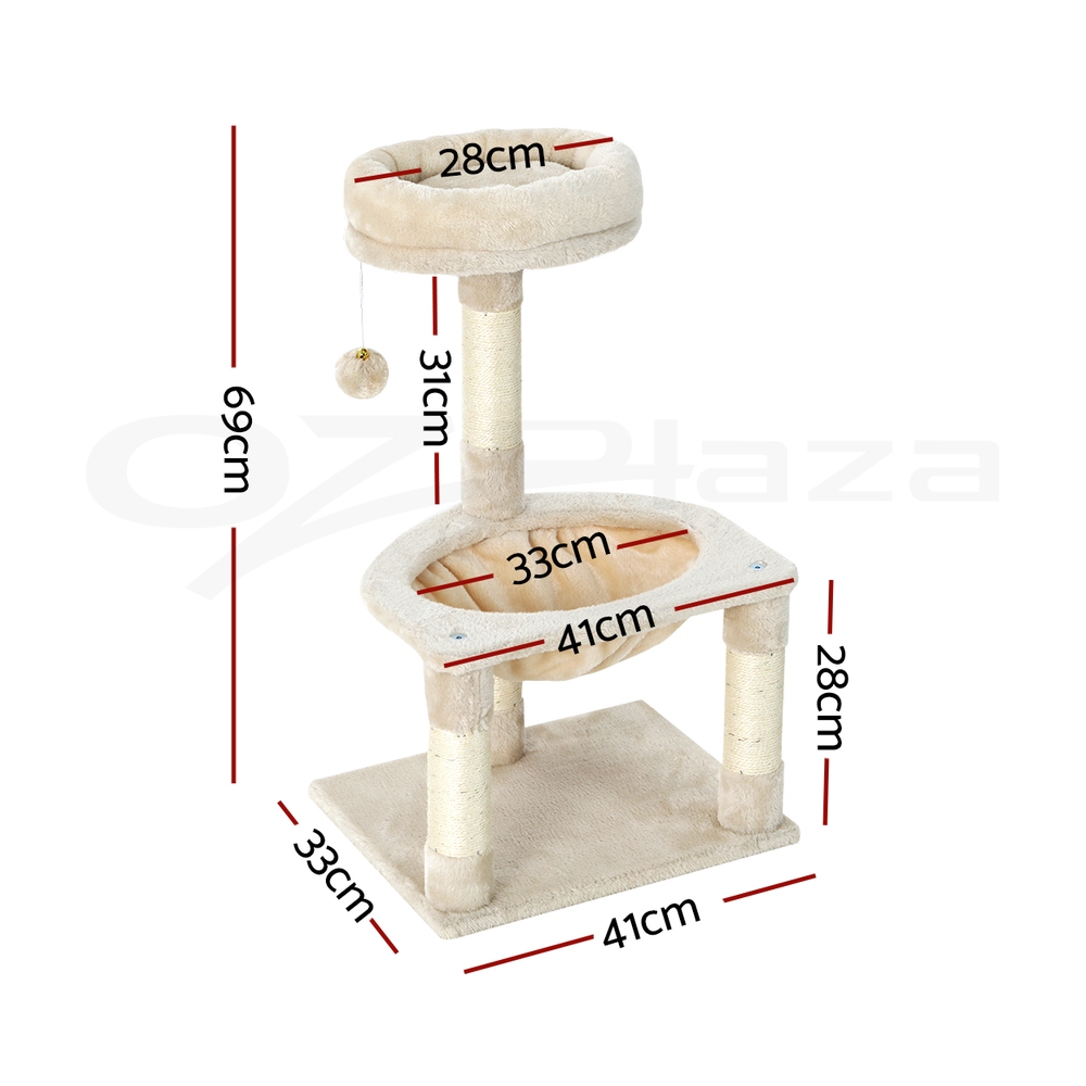 i.Pet Cat Tree Tower Scratching Post Scratcher Trees Wood Condo House 69-92cm - Picture 13 of 75