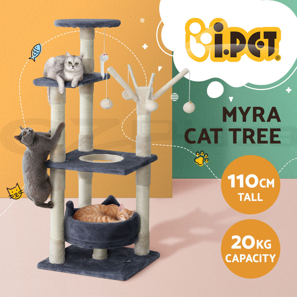 i.Pet Cat Tree Tower Scratching Post Scratcher Wood Condo Bed Toys Play Ladder - Picture 46 of 139