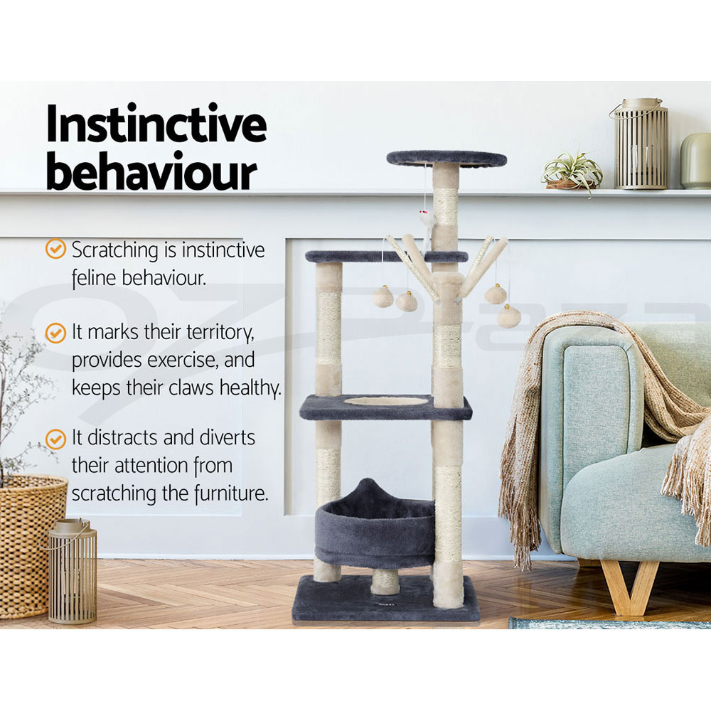 i.Pet Cat Tree Tower Scratching Post Scratcher Wood Condo Bed Toys Play Ladder - Picture 48 of 139