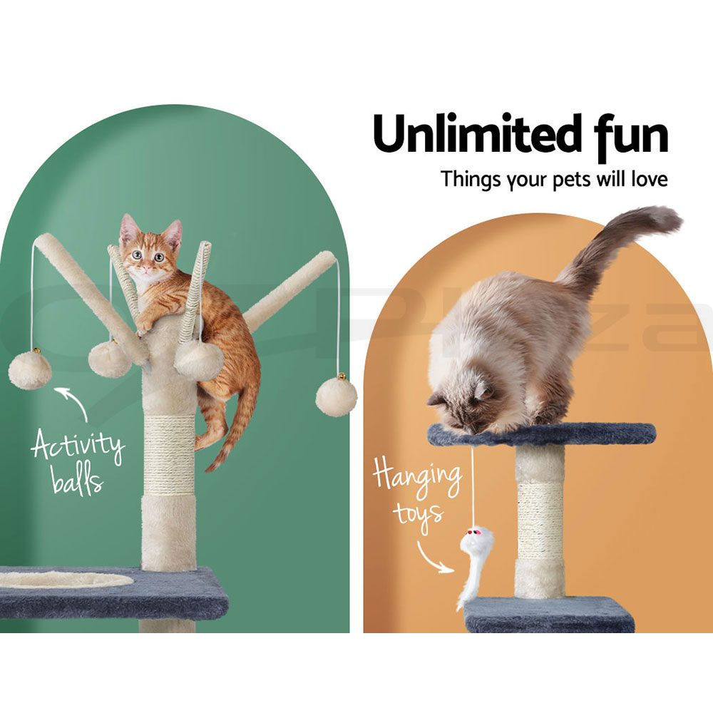i.Pet Cat Tree Tower Scratching Post Scratcher Wood Condo Bed Toys Play Ladder - Picture 50 of 139