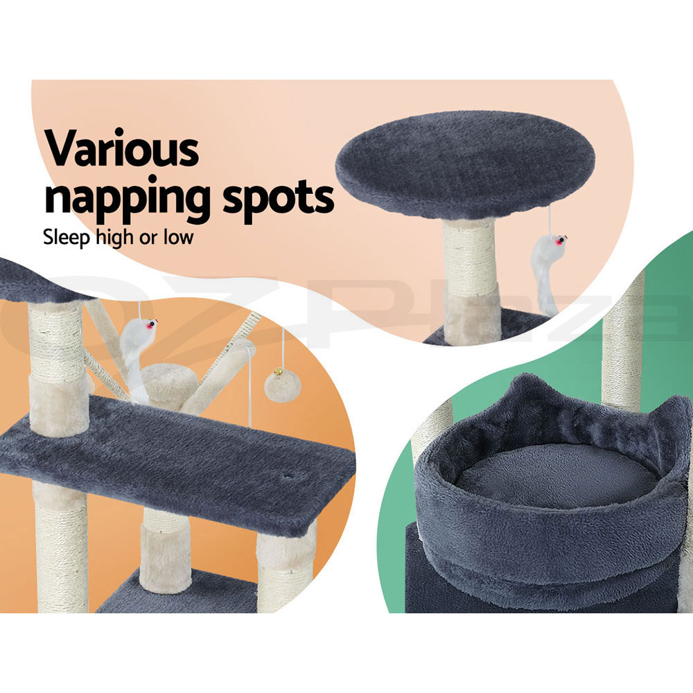 i.Pet Cat Tree Tower Scratching Post Scratcher Wood Condo Bed Toys Play Ladder - Picture 51 of 139