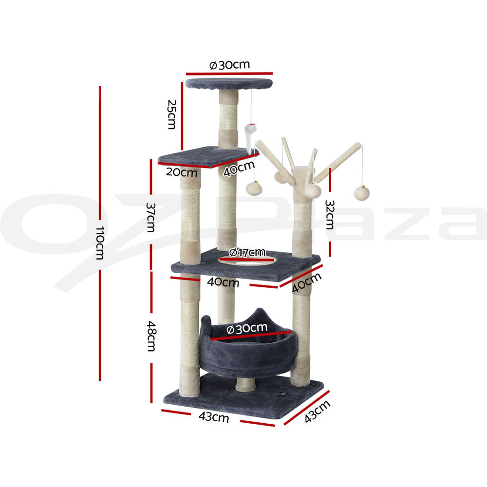 i.Pet Cat Tree Tower Scratching Post Scratcher Wood Condo Bed Toys Play Ladder - Picture 47 of 139