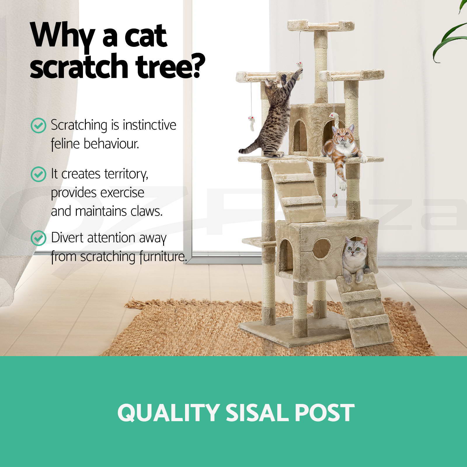 i.Pet Cat Tree Trees Scratching Post Scratcher Tower Condo House 180cm