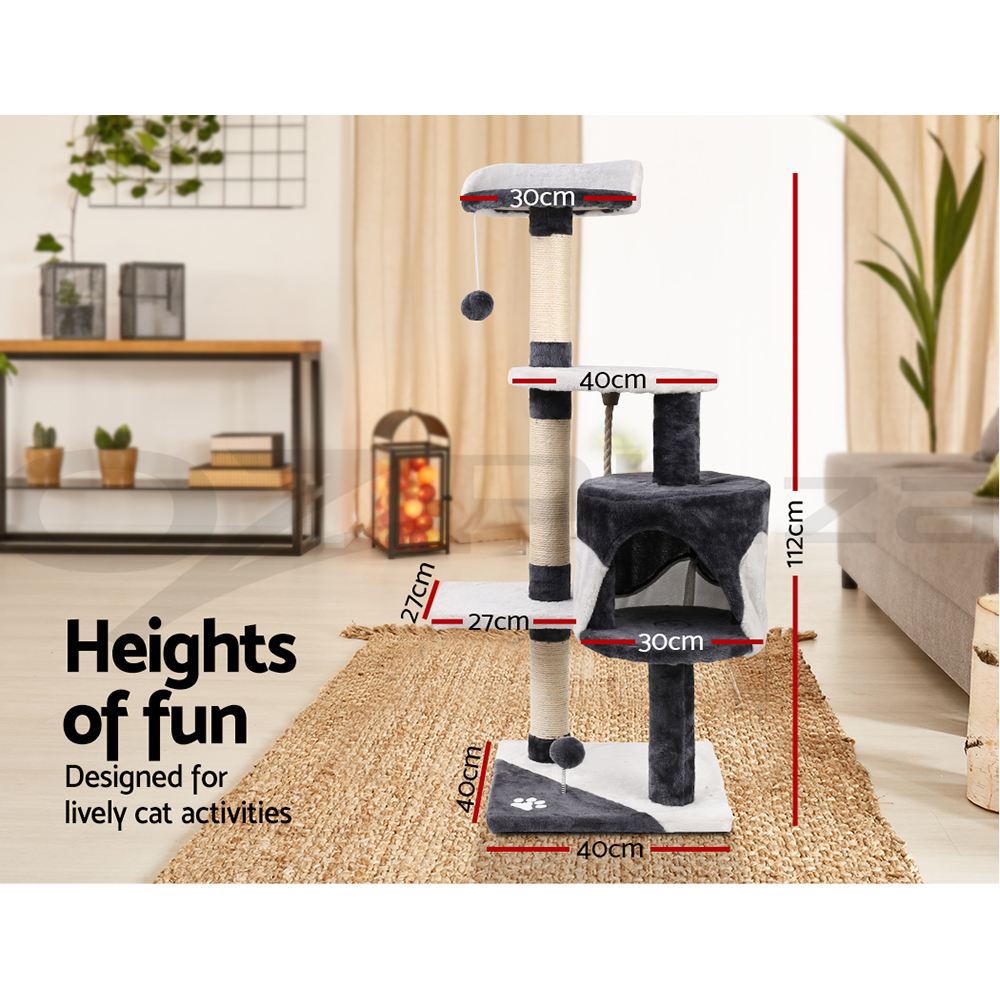i.Pet Cat Tree Tower Scratching Post Scratcher Wood Condo Bed Toys Play Ladder - Picture 54 of 139