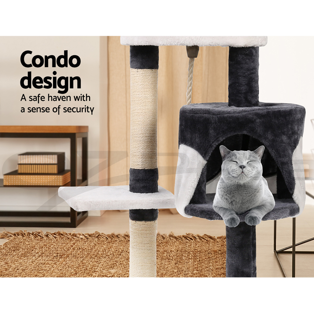 i.Pet Cat Tree Tower Scratching Post Scratcher Wood Condo Bed Toys Play Ladder - Picture 60 of 139