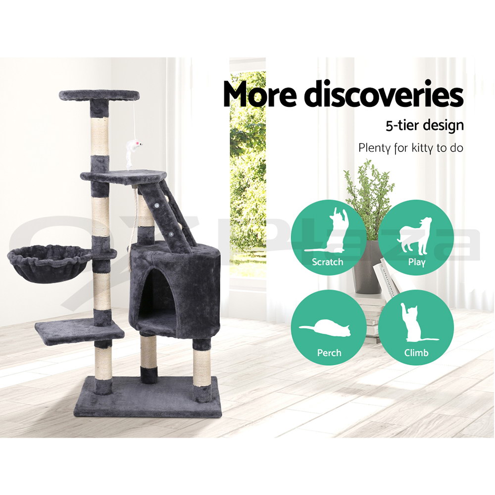 i.Pet Cat Tree Tower Scratching Post Scratcher Wood Condo Bed Toys Play Ladder - Picture 69 of 139