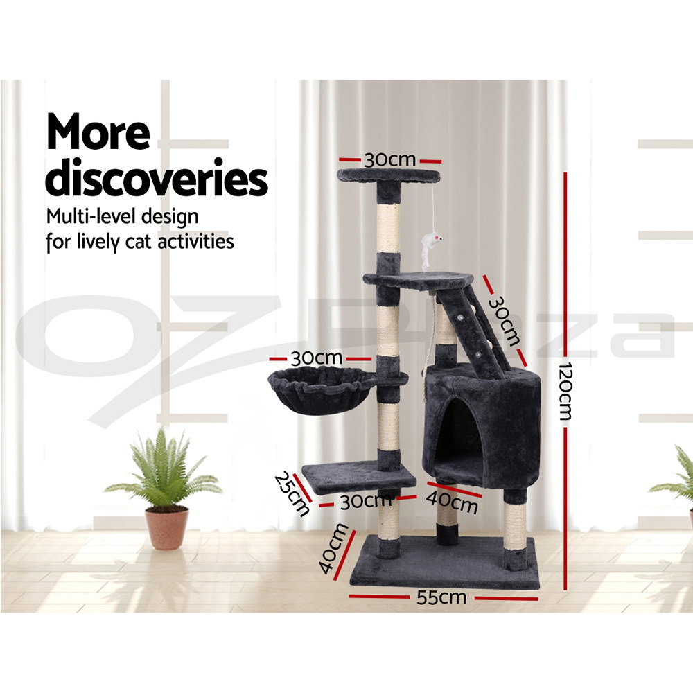 i.Pet Cat Tree Tower Scratching Post Scratcher Wood Condo Bed Toys Play Ladder - Picture 71 of 139