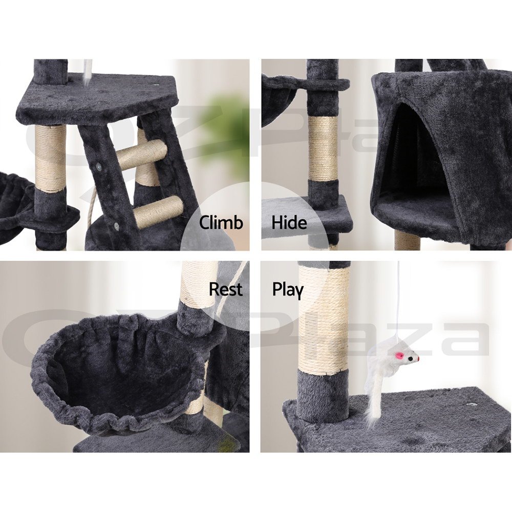 i.Pet Cat Tree Tower Scratching Post Scratcher Wood Condo Bed Toys Play Ladder - Picture 72 of 139