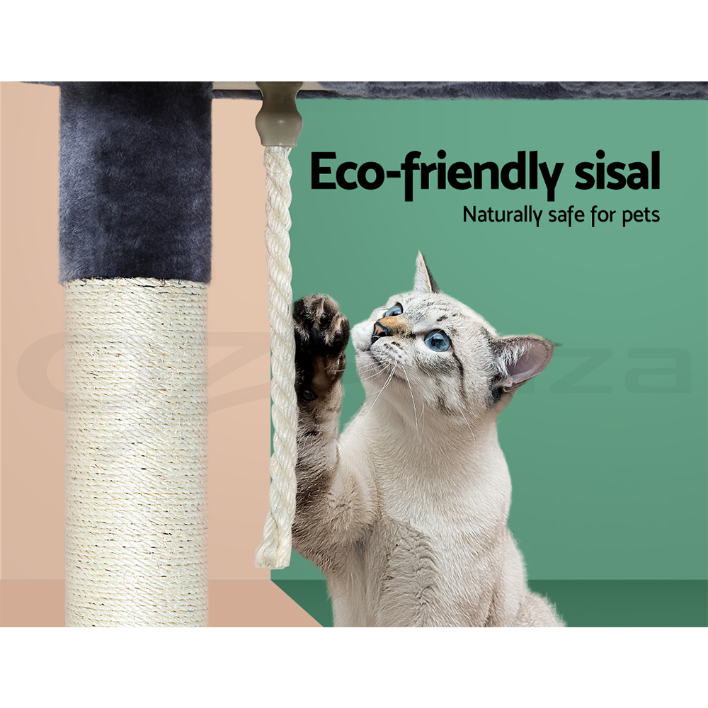 i.Pet Cat Tree Tower Scratching Post Scratcher Wood Condo Bed Toys Play Ladder - Picture 31 of 139
