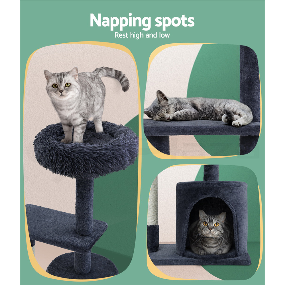 i.Pet Cat Tree Tower Scratching Post Scratcher Wood Condo Bed Toys Play Ladder - Picture 135 of 139