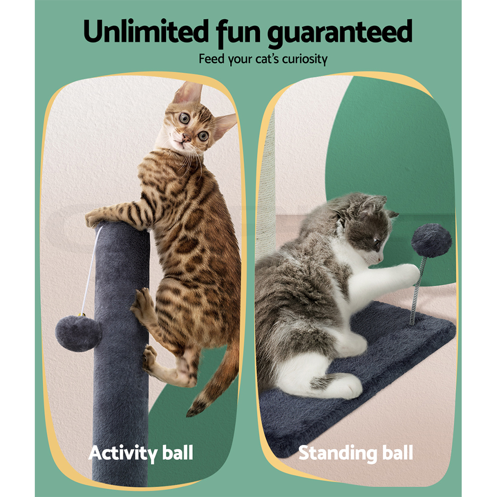 i.Pet Cat Tree Tower Scratching Post Scratcher Wood Condo Bed Toys Play Ladder - Picture 43 of 139