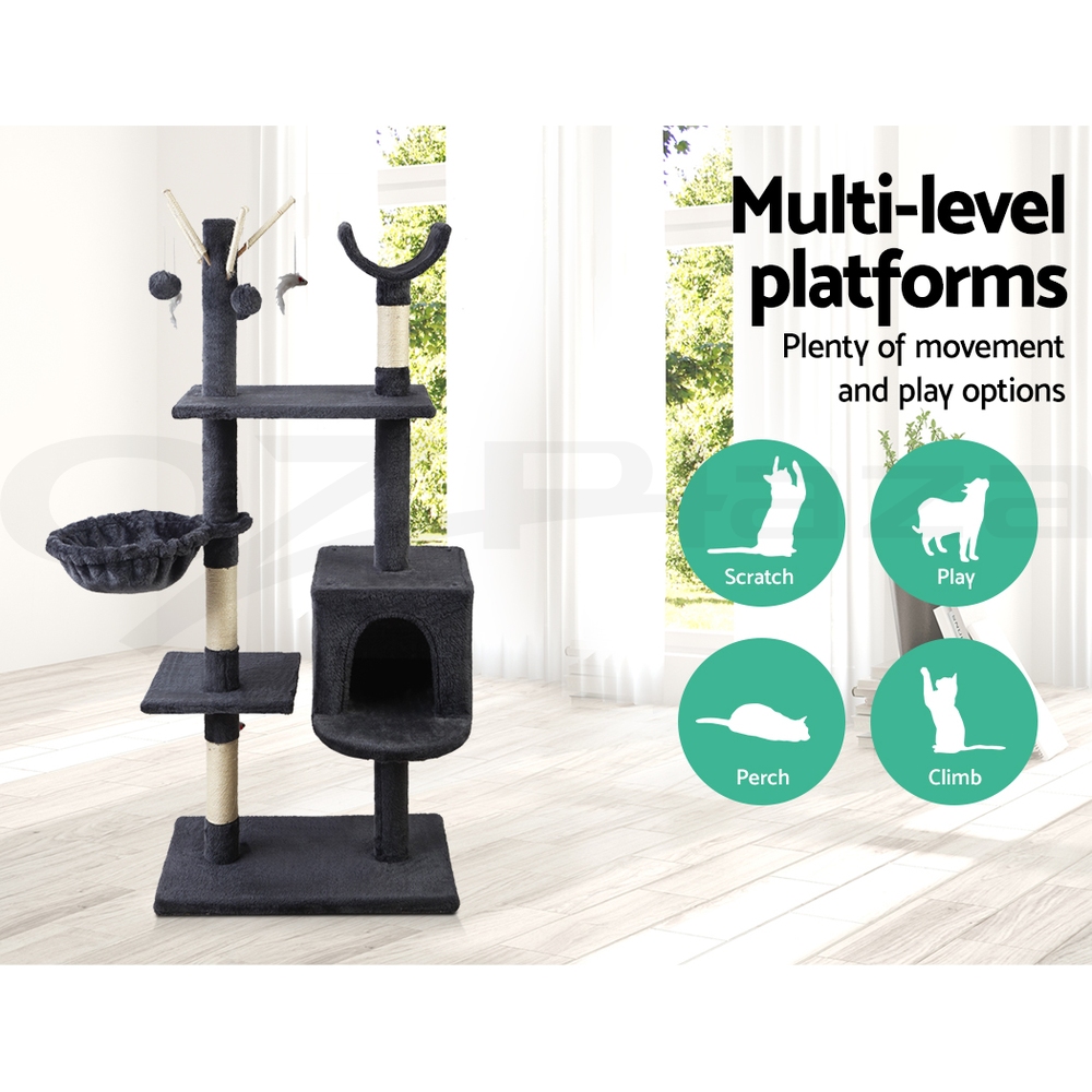 i.Pet Cat Tree Tower Scratching Post Scratcher Wood Condo Bed Toys Play Ladder - Picture 86 of 139