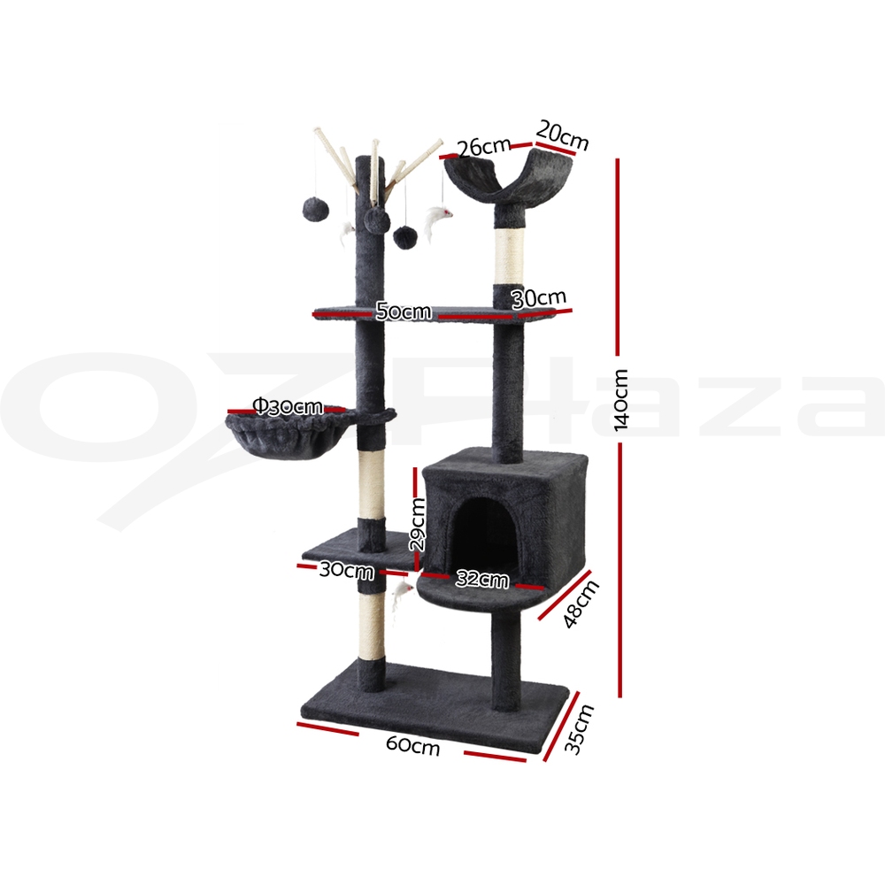 i.Pet Cat Tree Tower Scratching Post Scratcher Wood Condo Bed Toys Play Ladder - Picture 83 of 139
