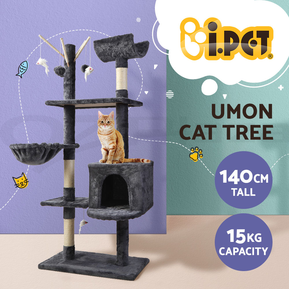 i.Pet Cat Tree Tower Scratching Post Scratcher Wood Condo Bed Toys Play Ladder - Picture 82 of 139