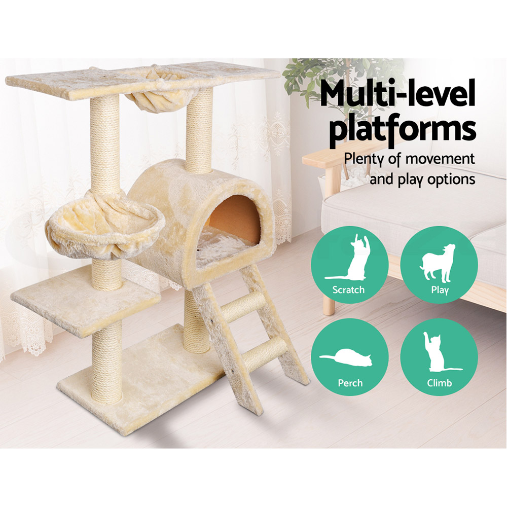 i.Pet Cat Tree Tower Scratching Post Scratcher Wood Condo Bed Toys Play Ladder - Picture 15 of 139