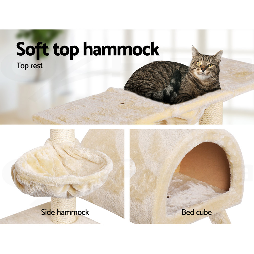 i.Pet Cat Tree Tower Scratching Post Scratcher Wood Condo Bed Toys Play Ladder - Picture 17 of 139