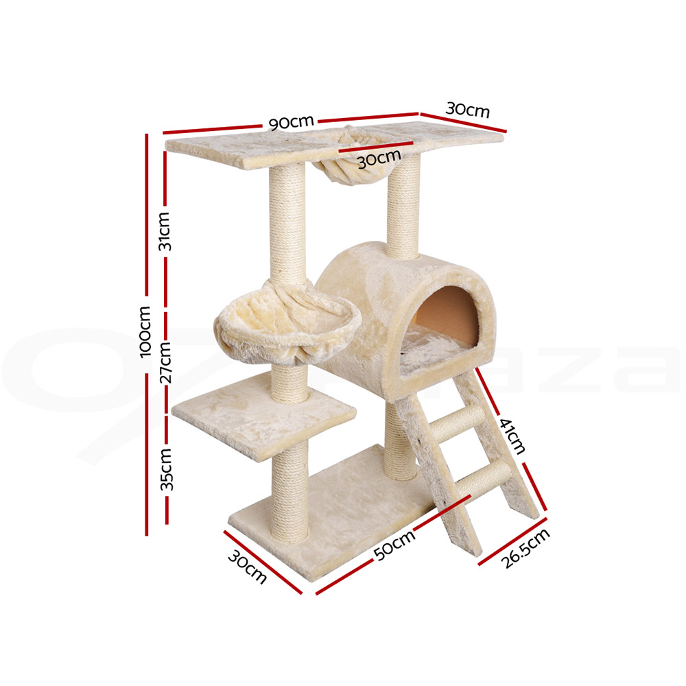 i.Pet Cat Tree Tower Scratching Post Scratcher Wood Condo Bed Toys Play Ladder - Picture 13 of 139