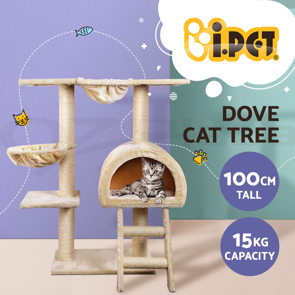i.Pet Cat Tree Tower Scratching Post Scratcher Wood Condo Bed Toys Play Ladder - Picture 12 of 139