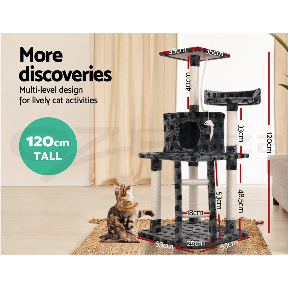 i.Pet Cat Tree Tower Scratching Post Scratcher Wood Condo Bed Toys Play Ladder - Picture 62 of 139