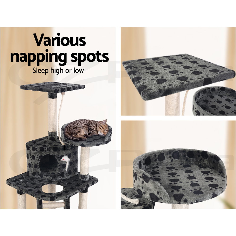 i.Pet Cat Tree Tower Scratching Post Scratcher Wood Condo Bed Toys Play Ladder - Picture 65 of 139