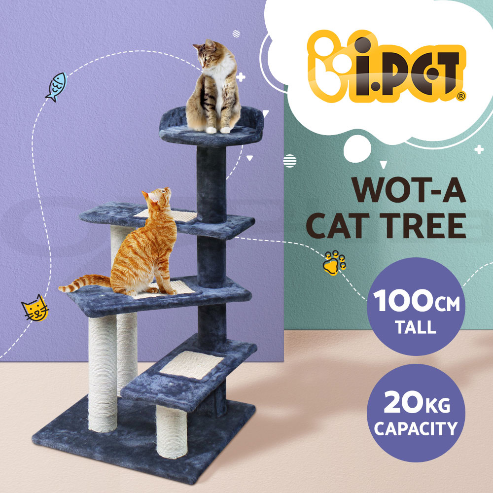 i.Pet Cat Tree Tower Scratching Post Scratcher Wood Condo Bed Toys Play Ladder - Picture 19 of 139