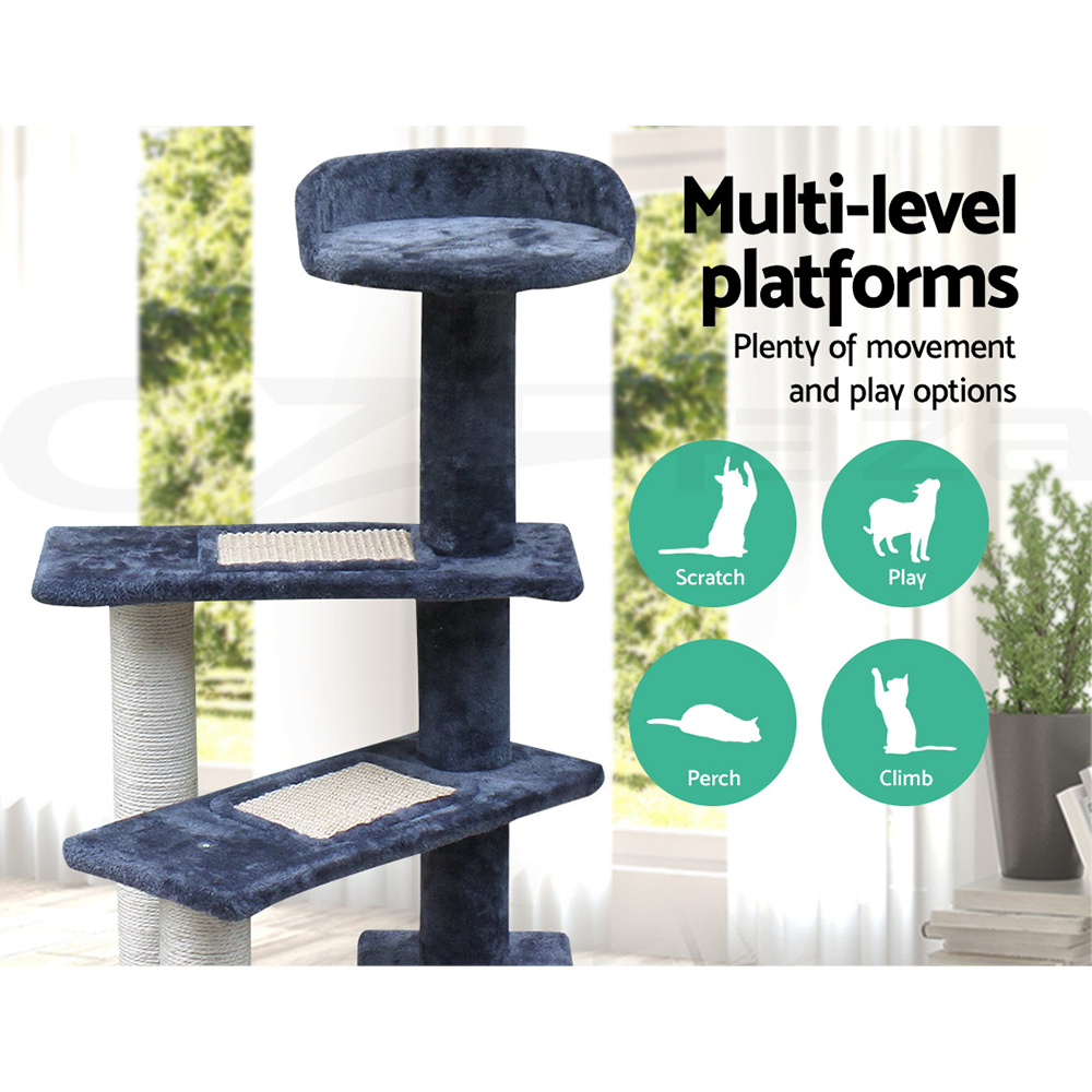 i.Pet Cat Tree Tower Scratching Post Scratcher Wood Condo Bed Toys Play Ladder - Picture 21 of 139