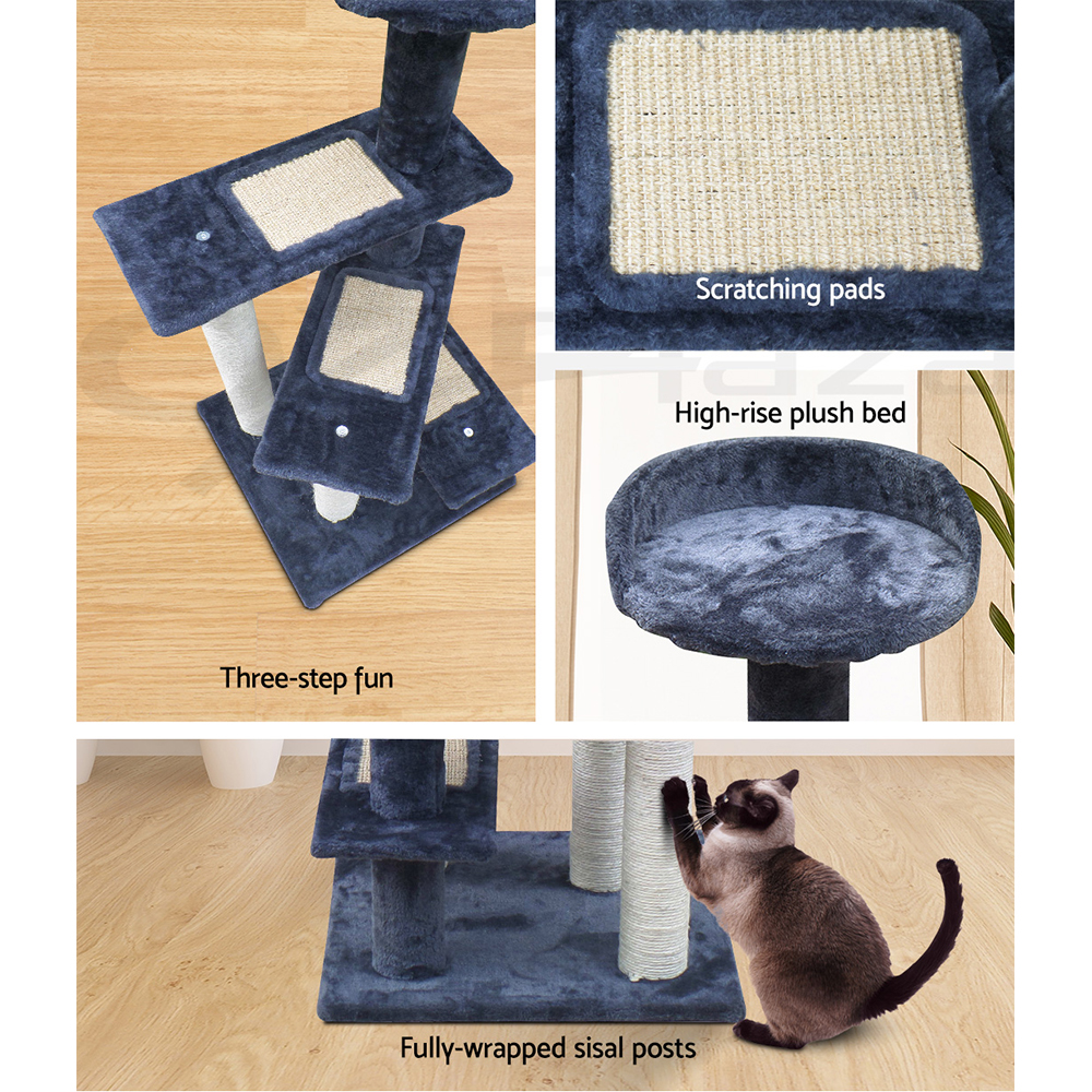 i.Pet Cat Tree Tower Scratching Post Scratcher Wood Condo Bed Toys Play Ladder - Picture 24 of 139