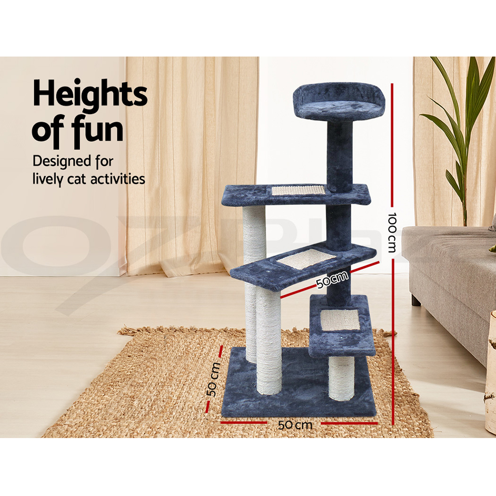 i.Pet Cat Tree Tower Scratching Post Scratcher Wood Condo Bed Toys Play Ladder - Picture 20 of 139