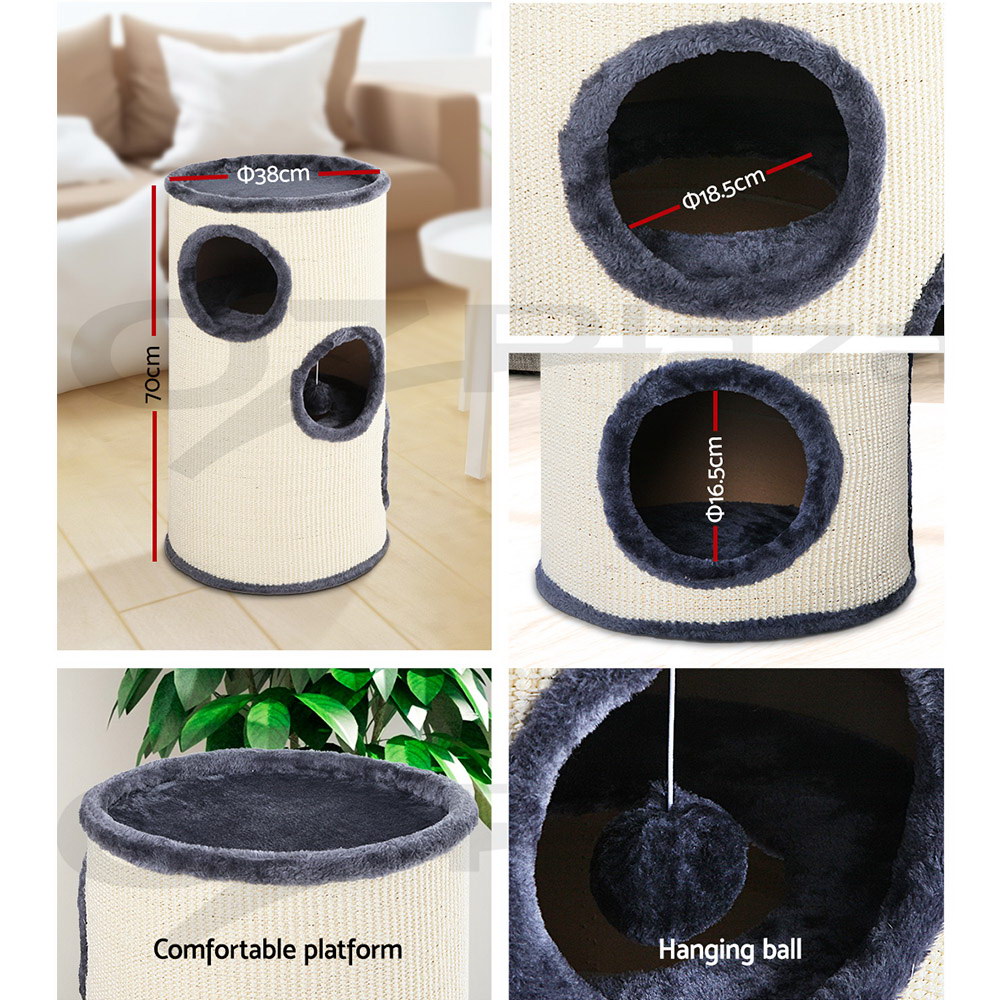 i.Pet Cat Tree Tower Scratching Post Scratcher Trees Wood Condo House 69-92cm - Picture 28 of 75