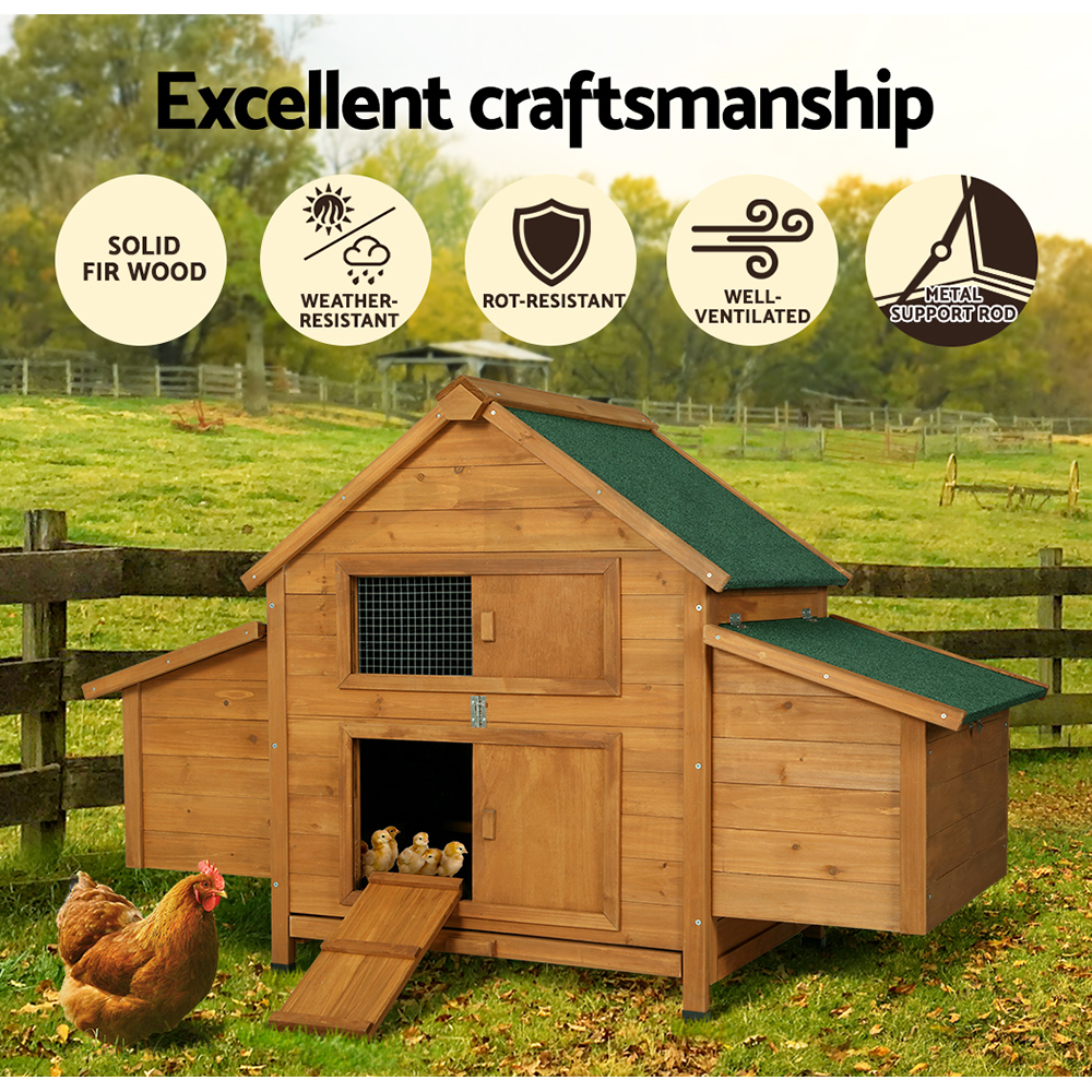 i.Pet Chicken Coop Rabbit Hutch Large Extra Large Hutches Wooden House Run Cage - Picture 51 of 190