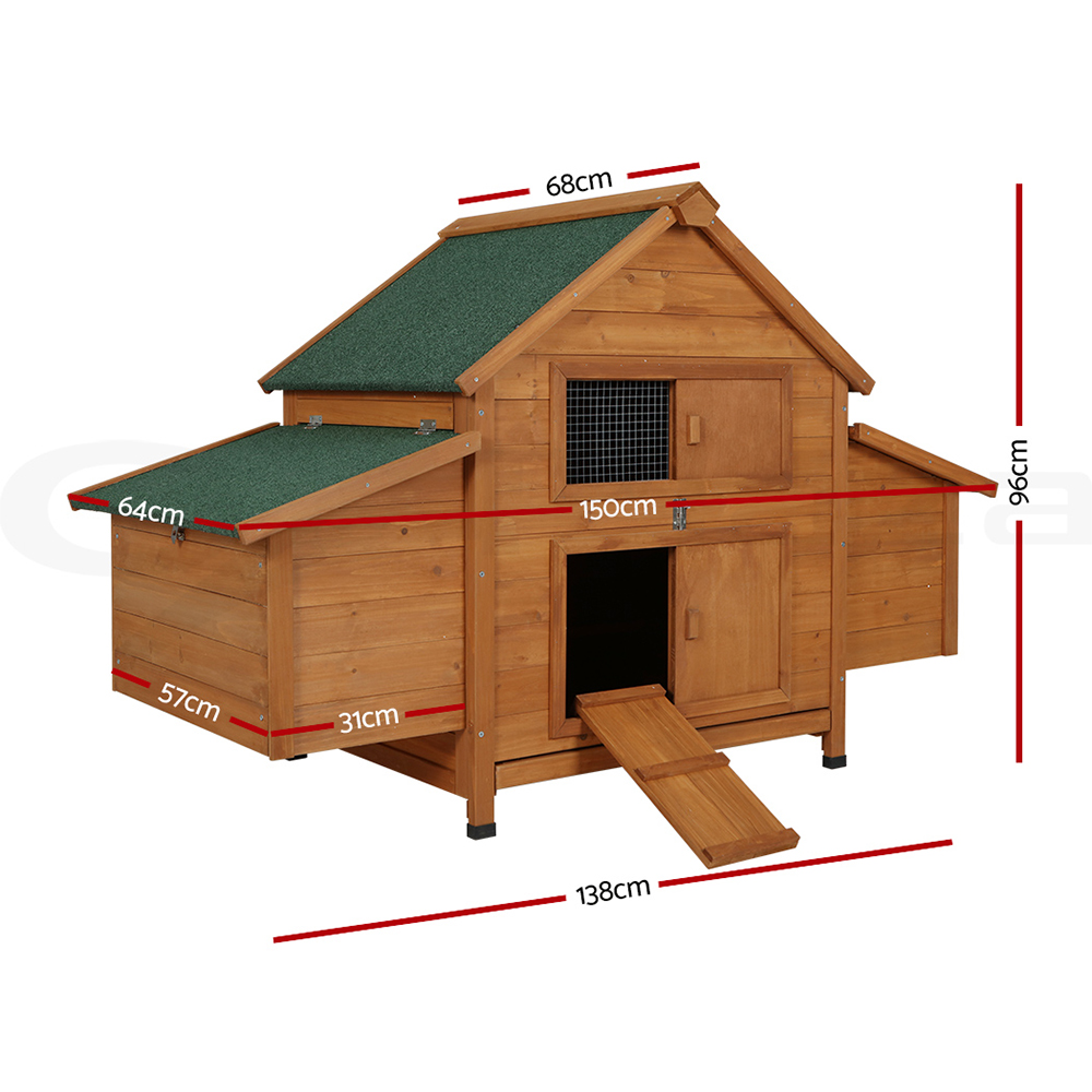 i.Pet Chicken Coop Rabbit Hutch Large Extra Large Hutches Wooden House Run Cage - Picture 56 of 190